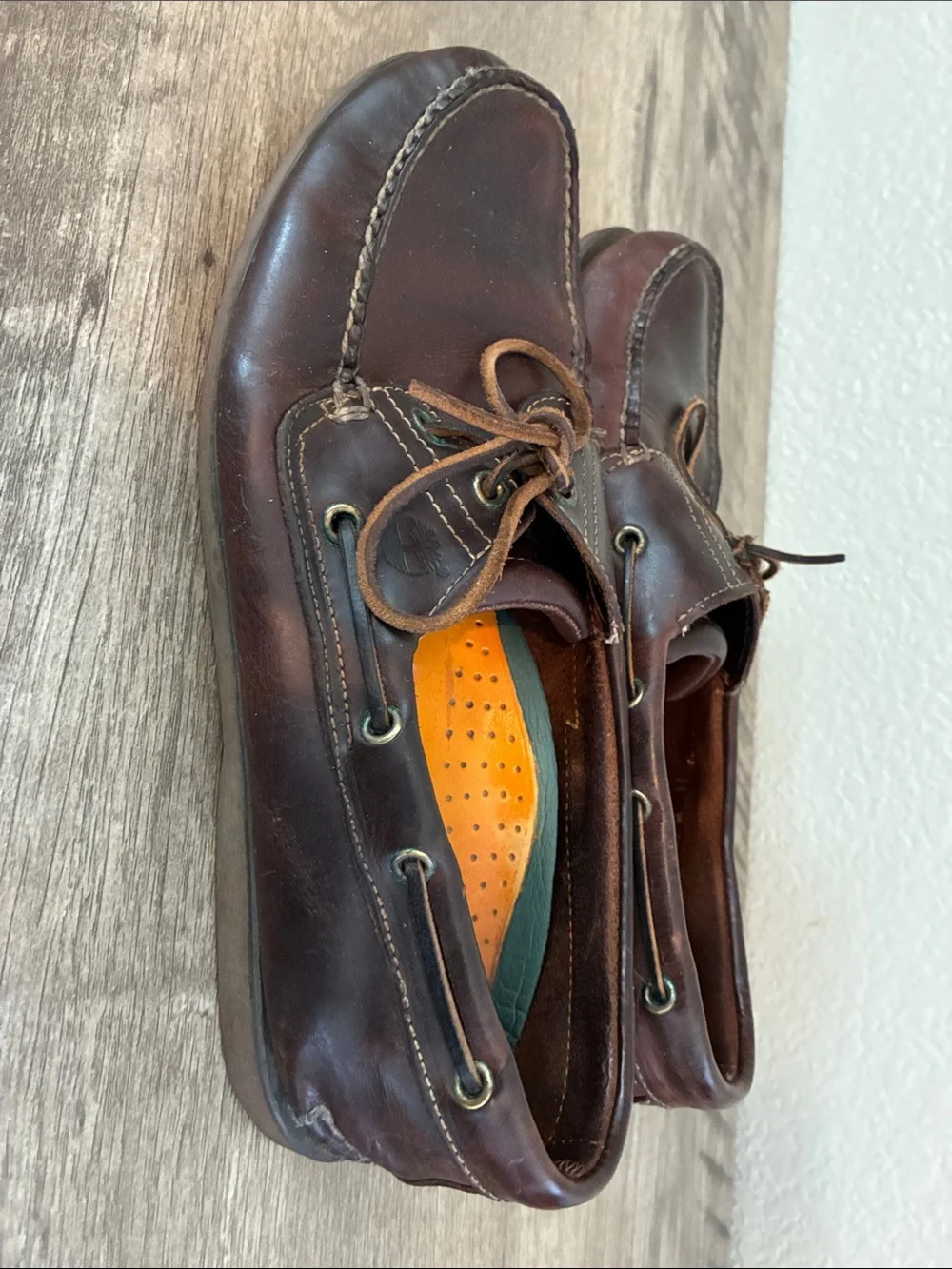 Timberland Dark Brown Leather Moc-Toe Boat Shoes